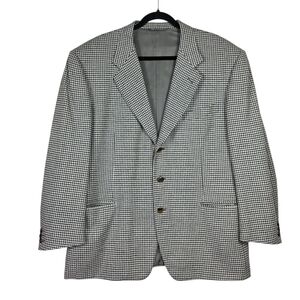 Canali wool & cashmere blend mini houndstooth print wool Blazer